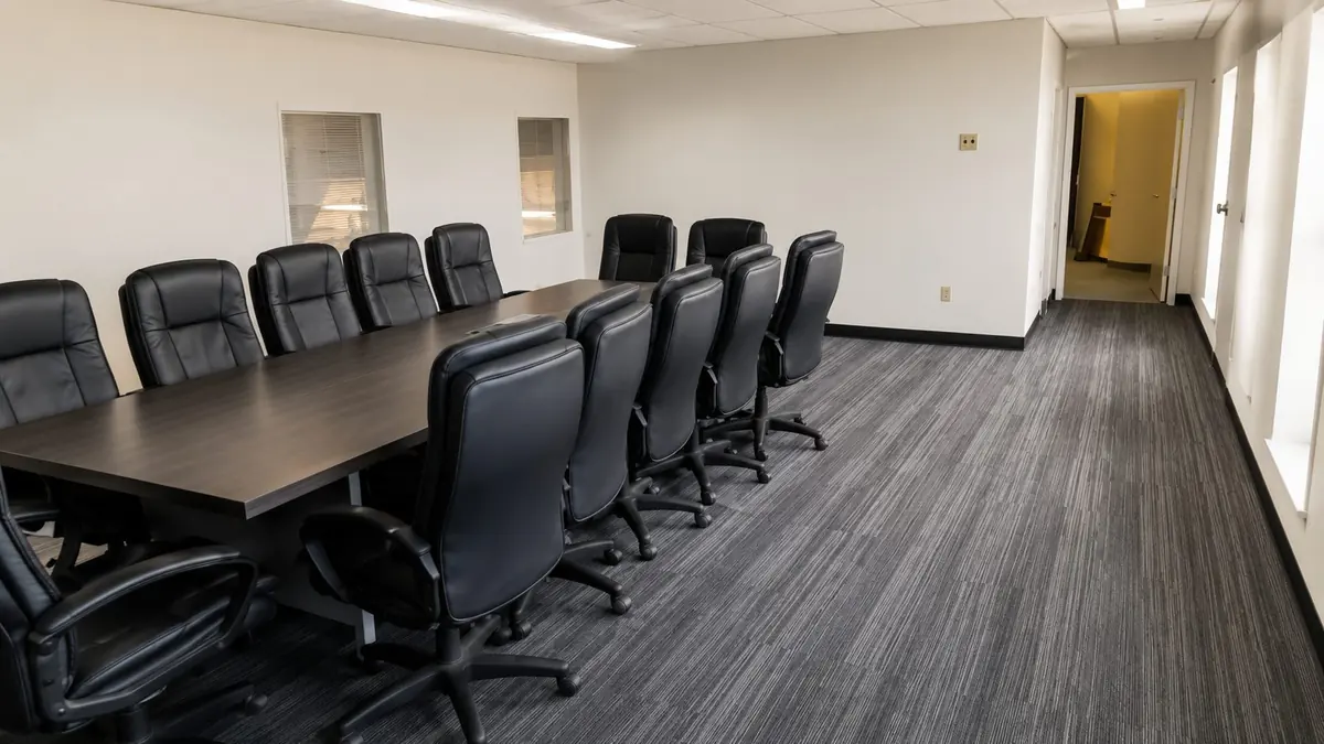 Commercial boardroom and office interior completed by 780 Construction